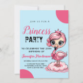 Invitation Joli flamant avec couronne d'anniversaire (Devant)