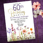 Invitation Joli Fleur sauvage 60e anniversaire<br><div class="desc">Joli Fleur sauvage 60e anniversaire Invitation pour les femmes. Il Est Facile De Modifier L'Exemple De Texte En Cliquant Personnaliser Ce Modèle. Cliquez Sur Modifier Dans L'Outil De Création Pour Modifier Le Type De Police, La Couleur De Police, La Taille De Police, Ou Pour Ajouter/Supprimer/Modifier Le Texte Ou Les Éléments...</div>