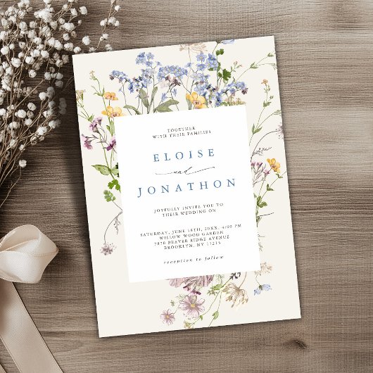 Invitation Joli Fleur sauvage de printemps Meadow Garden Mari