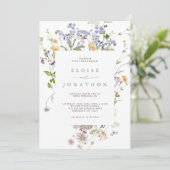Invitation Joli Fleur sauvage de printemps Meadow Garden Mari (Debout devant)