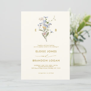 Invitation Joli Fleur sauvage de printemps Meadow Gold Mariag