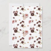 Invitation Joli Fleur sauvage Simple Croix Baptême de fille (Dos)