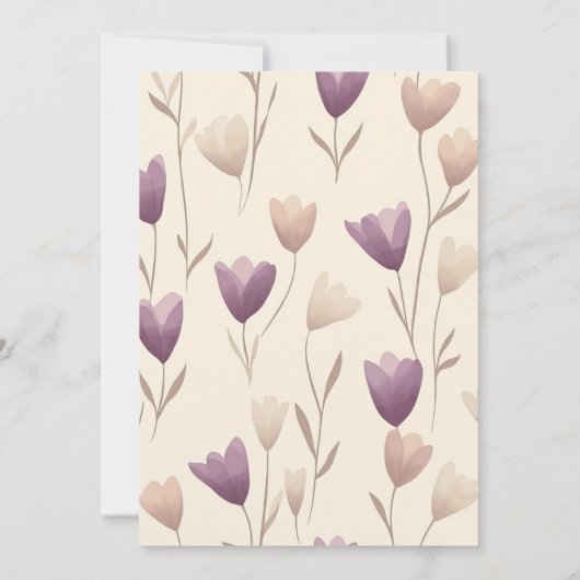 Invitation Joli Fleur sauvage violet Mariage botanique (Dos)