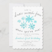 Invitation Joli flocon d'hiver premier anniversaire invitatio (Devant)