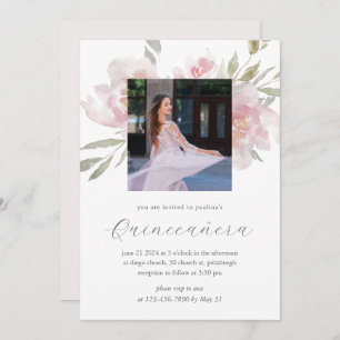Invitation Joli Floral 15 ans Anniversaire Quinceañera Photo
