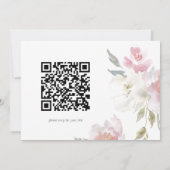 Invitation Joli Floral 15e Anniversaire Quinceañera QR Code (Dos)
