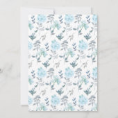Invitation Joli Floral Bleu C'est un Baby shower garçon (Dos)