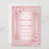 Invitation Joli Floral blush Dentelle rose Anniversaire (Devant)