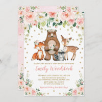 Joli Floral Bois Animaux Baby Girl Douche