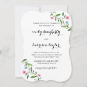 Invitation Joli Floral et Mariage de points (Devant)