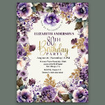 Invitation Joli floral pourpre 80e anniversaire<br><div class="desc">Plutôt Violet Floral 80ème Anniversaire Invitation Pour Femmes. Il Est Facile De Changer L'Exemple De Texte En Vous Propre En Cliquant Sur Personnaliser. Cliquez Sur Personnaliser/Modifier Avec L'Outil De Conception Pour Modifier Le Type De Police, La Couleur De Police, La Taille De Police Ou Pour Ajouter/Supprimer/Modifier Le Texte Ou Les...</div>