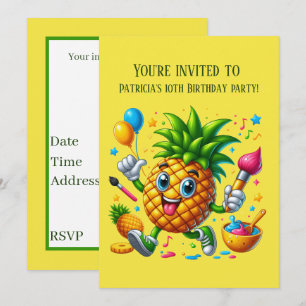 Invitation Joli fruit d'ananas d'été ajouter du texte