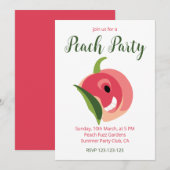 Invitation Joli Fruit de Pêche Fête de la Pêche (Devant / Derrière)