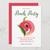 Invitation Joli Fruit de Pêche Fête de Pêche (Devant / Derrière)