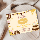 Invitation joli gâteau à gâteau de beigne glacé anniversaire