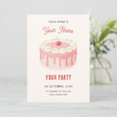 Invitation Joli gâteau cerise (Debout devant)