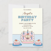 Invitation Joli gâteau d'anniversaire (Devant)