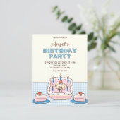 Invitation Joli gâteau d'anniversaire (Debout devant)