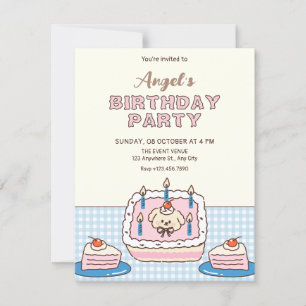 Invitation Joli gâteau d'anniversaire
