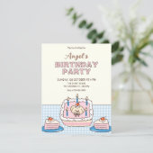 Invitation Joli gâteau d'anniversaire  (Debout devant)