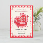 Invitation Joli gâteau d'arc rouge d'anniversaire (Debout devant)