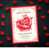 Invitation Joli gâteau d'arc rouge d'anniversaire