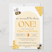 Invitation Joli Gingham Jaune Tellement Mignon Pour L'anniver (Devant)