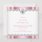 Invitation Joli Glamor rose hauts talons fête d'anniversaire (Dos)