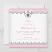 Invitation Joli Glamour rose Haut talons Anniversaire fête 2 (Dos)