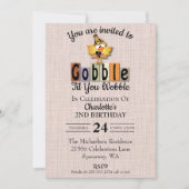 Invitation Joli Gobble Jusqu'À Ce Que Vous Tournez Anniversai (Devant)