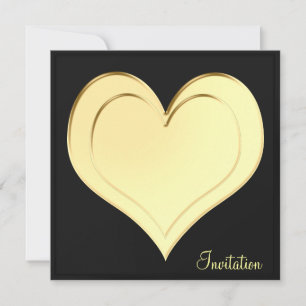 Invitation Joli Gold Coeurs métalliques Événement spécial Noi