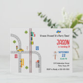 Invitation Joli Grey Urban Traffic Boys Anniversaire Invitati (Debout devant)