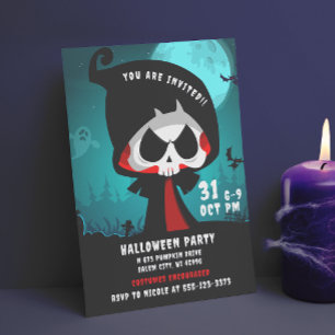Invitation Joli Grim Reaper Halloween Faites-nous une farce o
