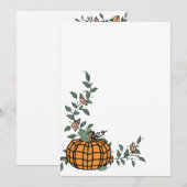 Invitation Joli Halloween Géométrique Orange Citrouille (Devant / Derrière)