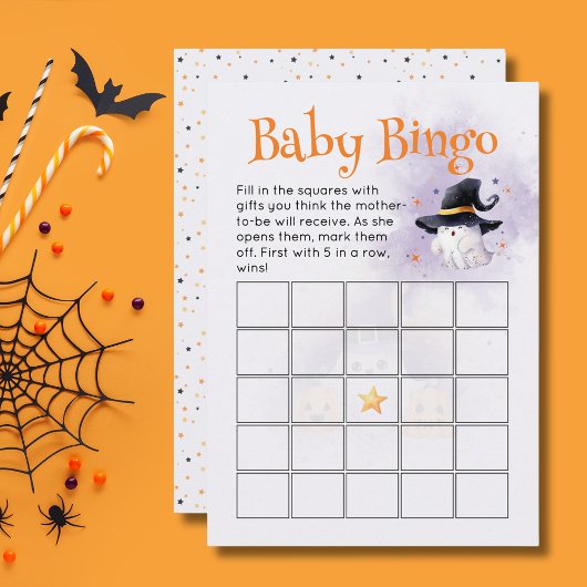 Invitation Joli Halloween Petit Boo Baby shower bébé Bingo