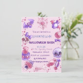 Invitation Joli Halloween rose (Debout devant)