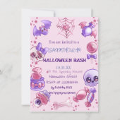 Invitation Joli Halloween rose (Devant)