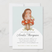 Invitation Joli Hérisson Aquarelle Sur Un Baby shower De Cham (Devant)