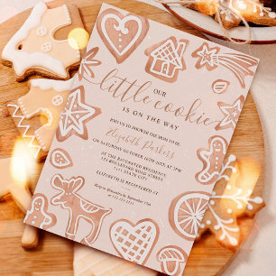 Invitation Joli hiver Noël petit baby shower biscuit