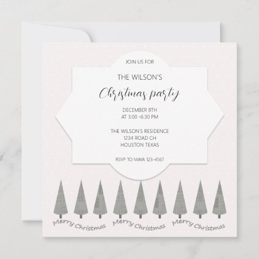 Invitation Joli Houndstooth Moderne Joyeux Noël (Devant)