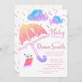 Invitation Joli Imaginaire arc-en-ciel Bébé Sprinkle Douche (Devant / Derrière)
