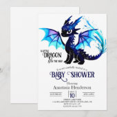 Invitation Joli Imaginaire Dragon Baby shower garçon (Devant / Derrière)