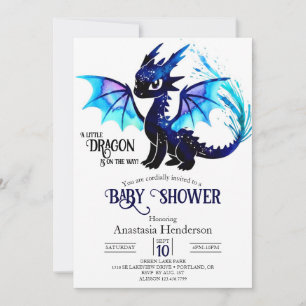 Invitation Joli Imaginaire Dragon Baby shower garçon