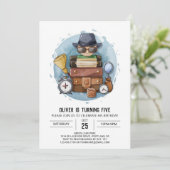 Invitation Joli inspecteur Whimsical Anniversaire (Debout devant)