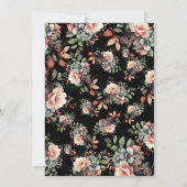 Invitation Joli jardin Boho Floral Sweet 16 Noir (Dos)