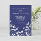 Invitation Joli jardin de mariage anniversaire aux papillons (Debout devant)