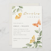 Invitation Joli Jardin Feuillage Papillons Couples Douche (Devant / Derrière)