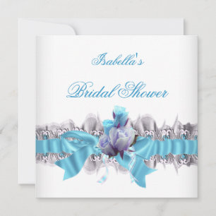 Invitation Joli jarretière en dentelle blanche pour douche de
