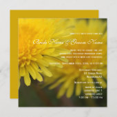 Invitation Joli jaune fleur sauvage mariage (Devant / Derrière)