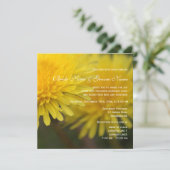 Invitation Joli jaune fleur sauvage mariage (Debout devant)